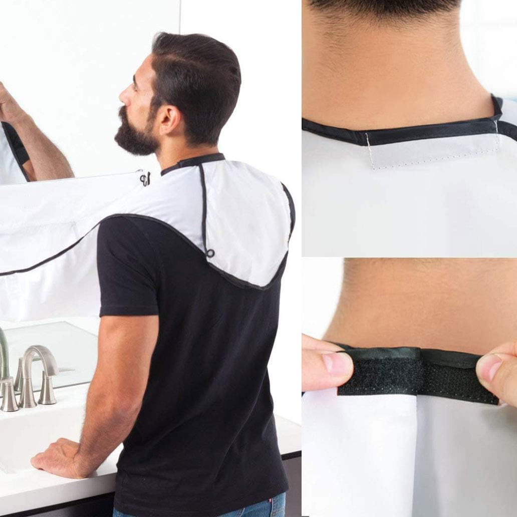 Tablier Bavoir - GroomingWallCape™ - Blanc - Mon Espace Rasage