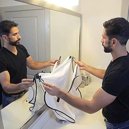 Tablier Bavoir - GroomingWallCape™ - Blanc - Mon Espace Rasage