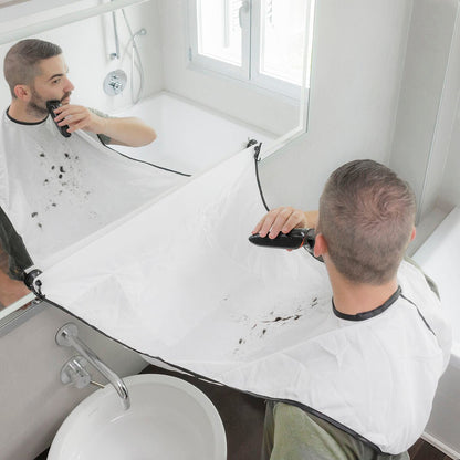 Tablier Bavoir - GroomingWallCape™ - Blanc - Mon Espace Rasage